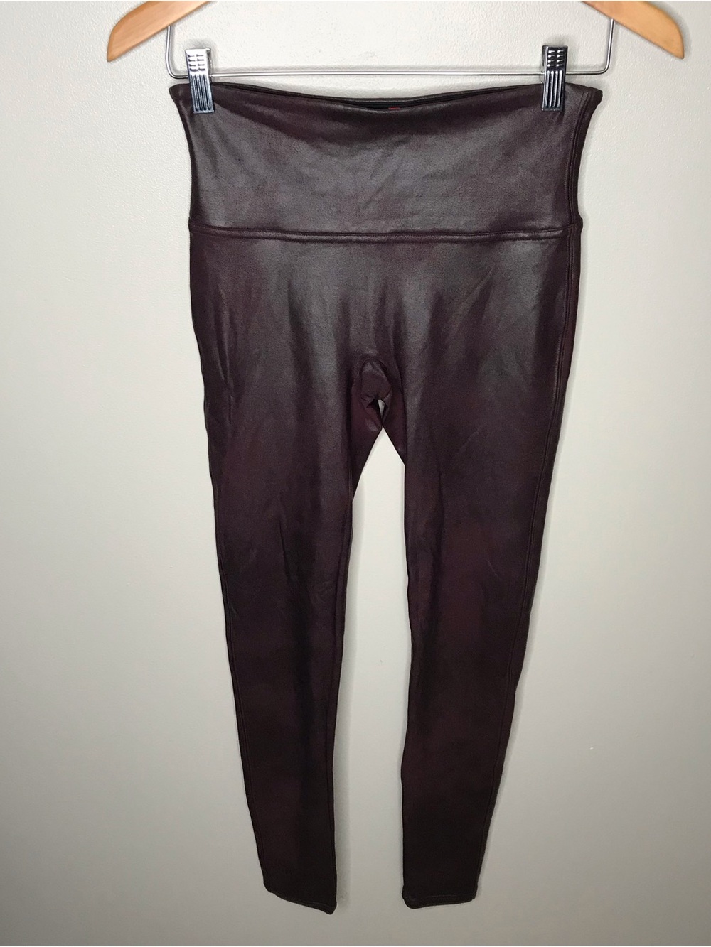 SPANX High-Waist Faux Leather Leggings Sz Medium